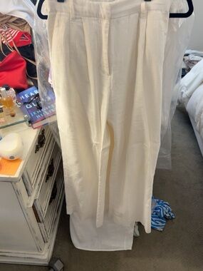Abercrombie & Fitch Cream Wide-Leg Trousers